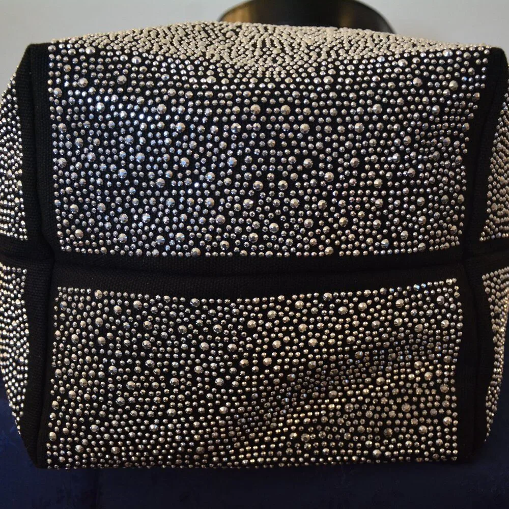 Black Shimmering Studs Bucket Bag - Picture 5 of 7